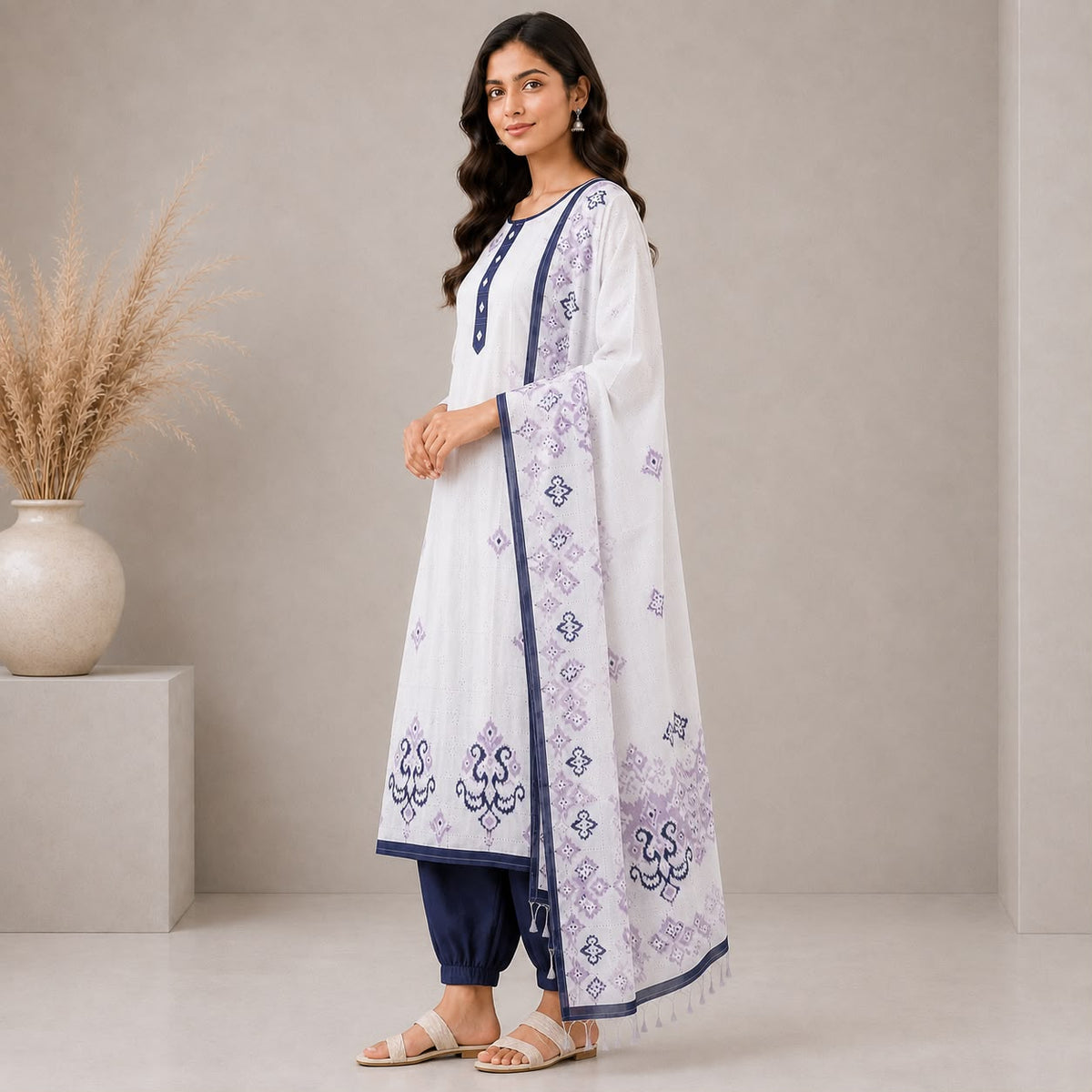 Khadi Cotton 3 Piece Kurta Set