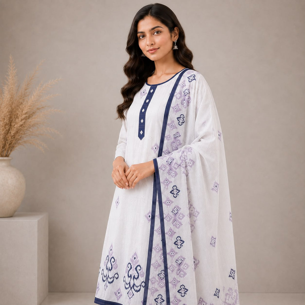 Khadi Cotton 3 Piece Kurta Set