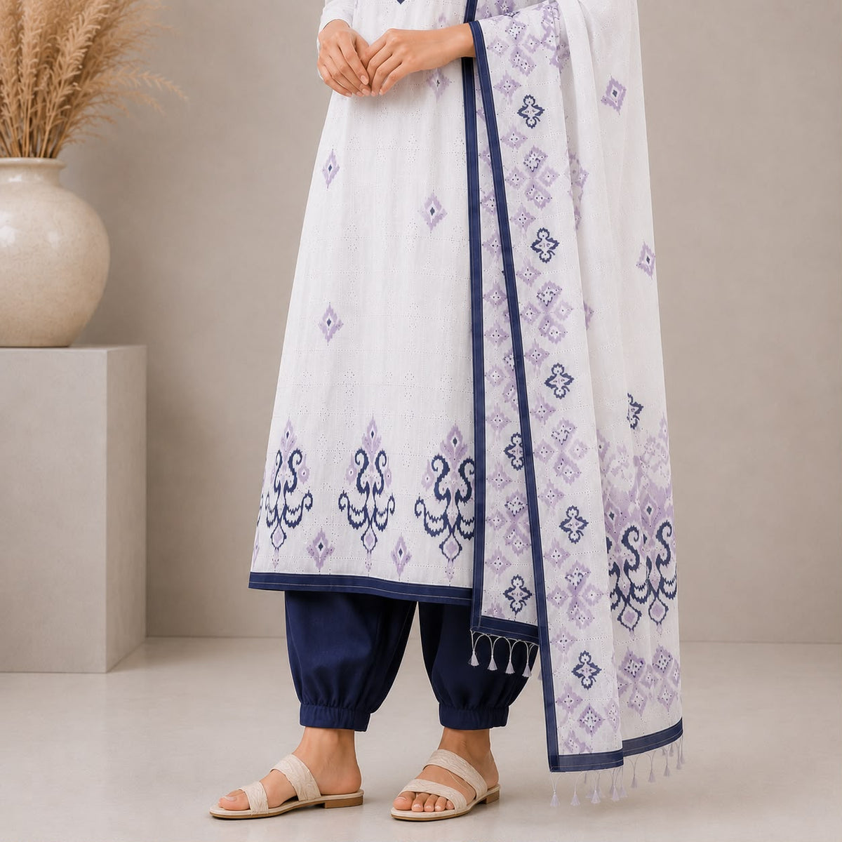 Khadi Cotton 3 Piece Kurta Set