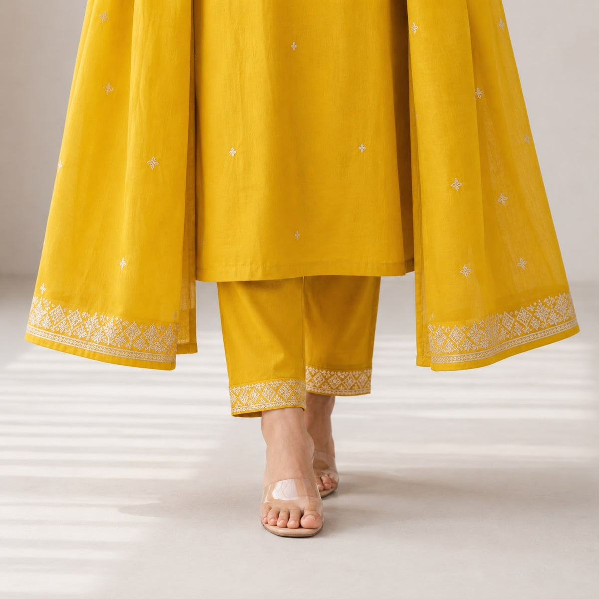 Mul Chanderi  3 Piece Kurta Set