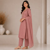 Mul Cotton 3 Piece Set With Embroidery Work