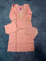Mul Cotton 3 Piece Set With Embroidery Work