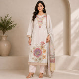Lenin 3 Piece Kurta Set With Floral Motive