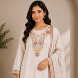 Lenin 3 Piece Kurta Set With Floral Motive