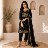 Mulchanderi 3 Piece Short  Kurta Set