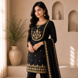 Mulchanderi 3 Piece Short  Kurta Set