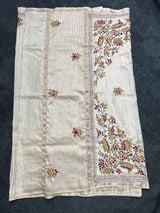 Tussur Silk Saree With Embroidery Work