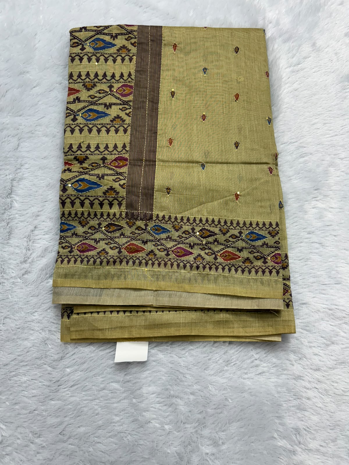 Cotton Jamdani Saree With Knot Work