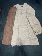 Cotton Crushed Fabric 3 Piece Kurta Set