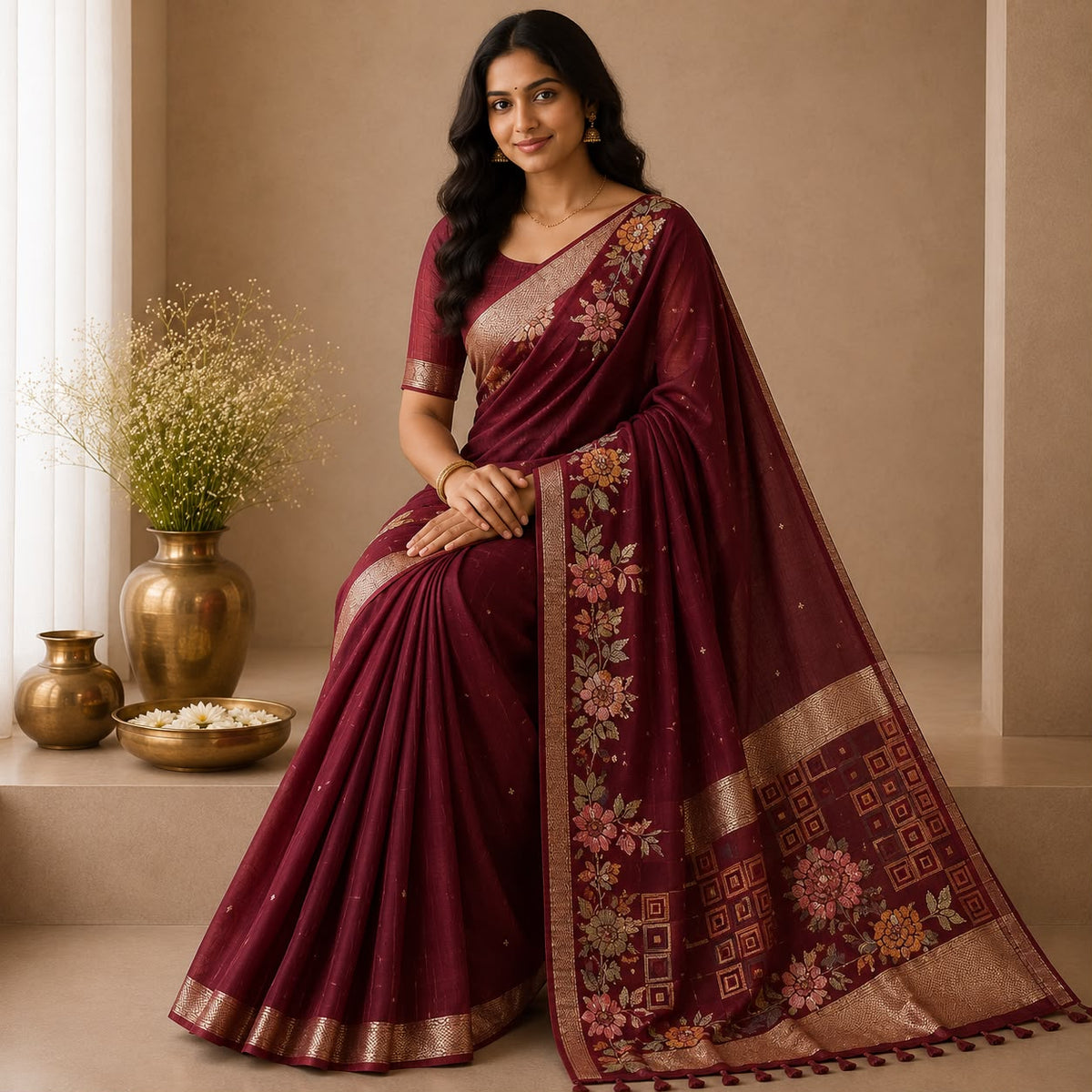 Soft Viscose Tussar Saree