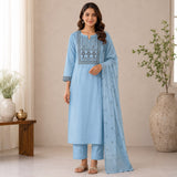 Dabu Cotton 3 Piece Kurta Set