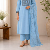 Dabu Cotton 3 Piece Kurta Set