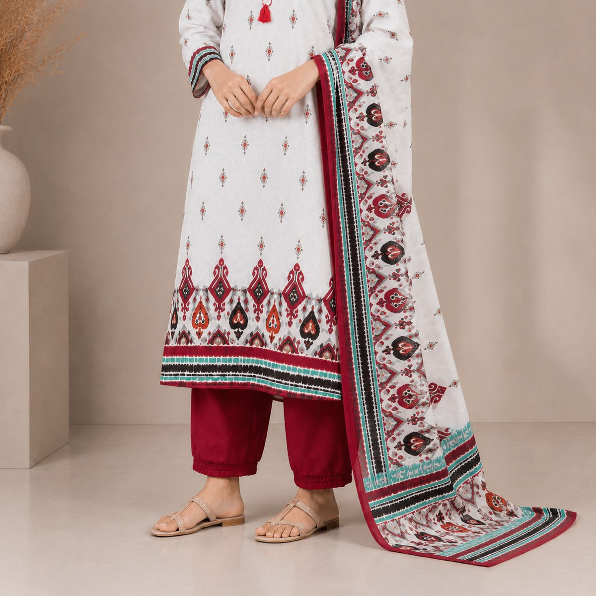 Khadi Cotton 3 Piece Kurta Set