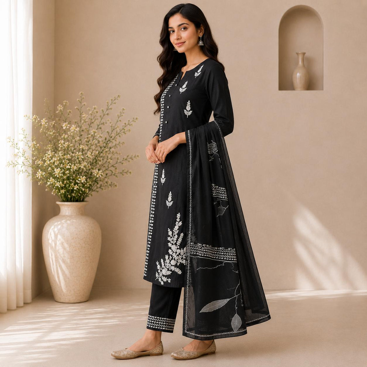 Mul Cotton 3-piece Kurta Set