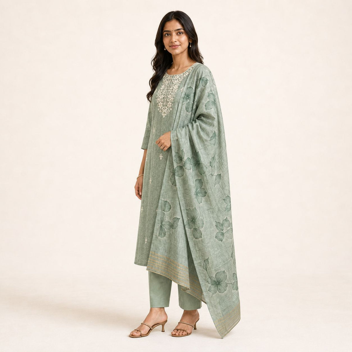 Lenin Cotton 3 Piece Kurta Set