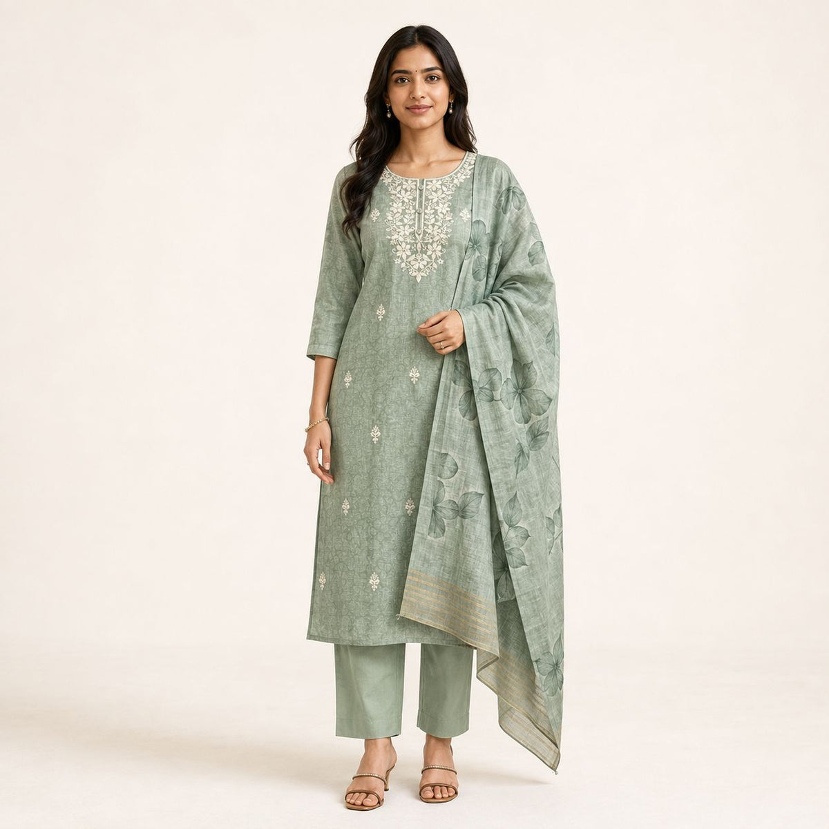 Lenin Cotton 3 Piece Kurta Set
