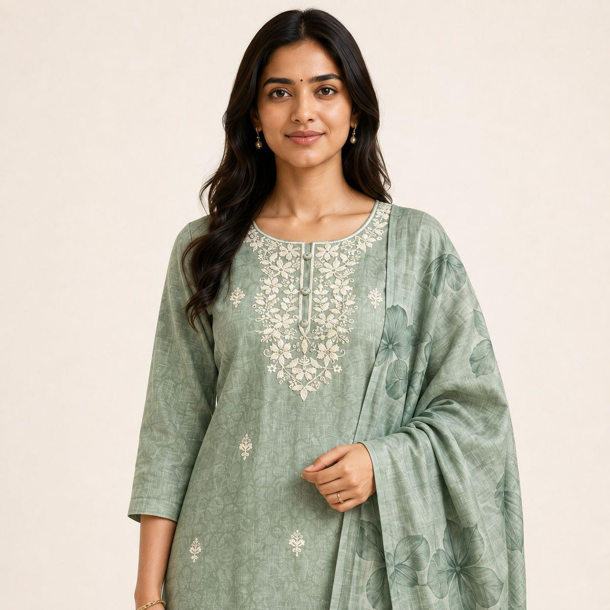 Lenin Cotton 3 Piece Kurta Set