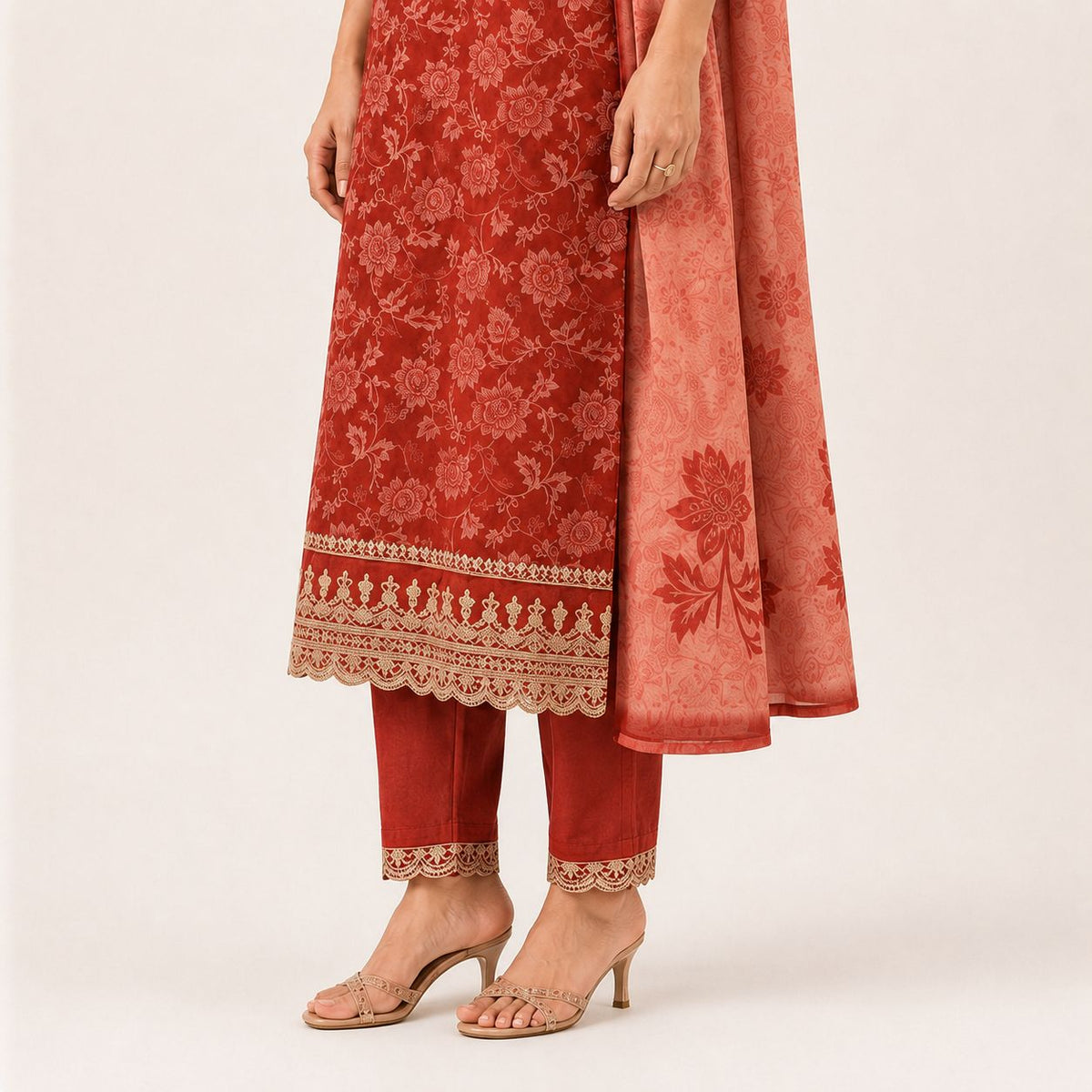 Soft Organza With Cotton Lining 3 Piece Kurta Set