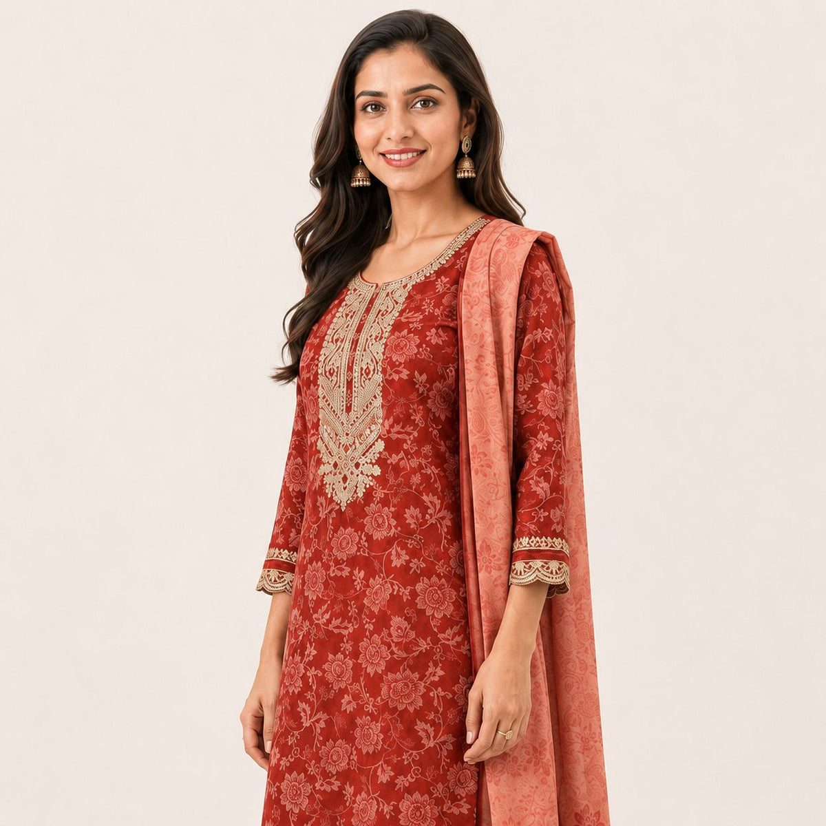 Soft Organza With Cotton Lining 3 Piece Kurta Set