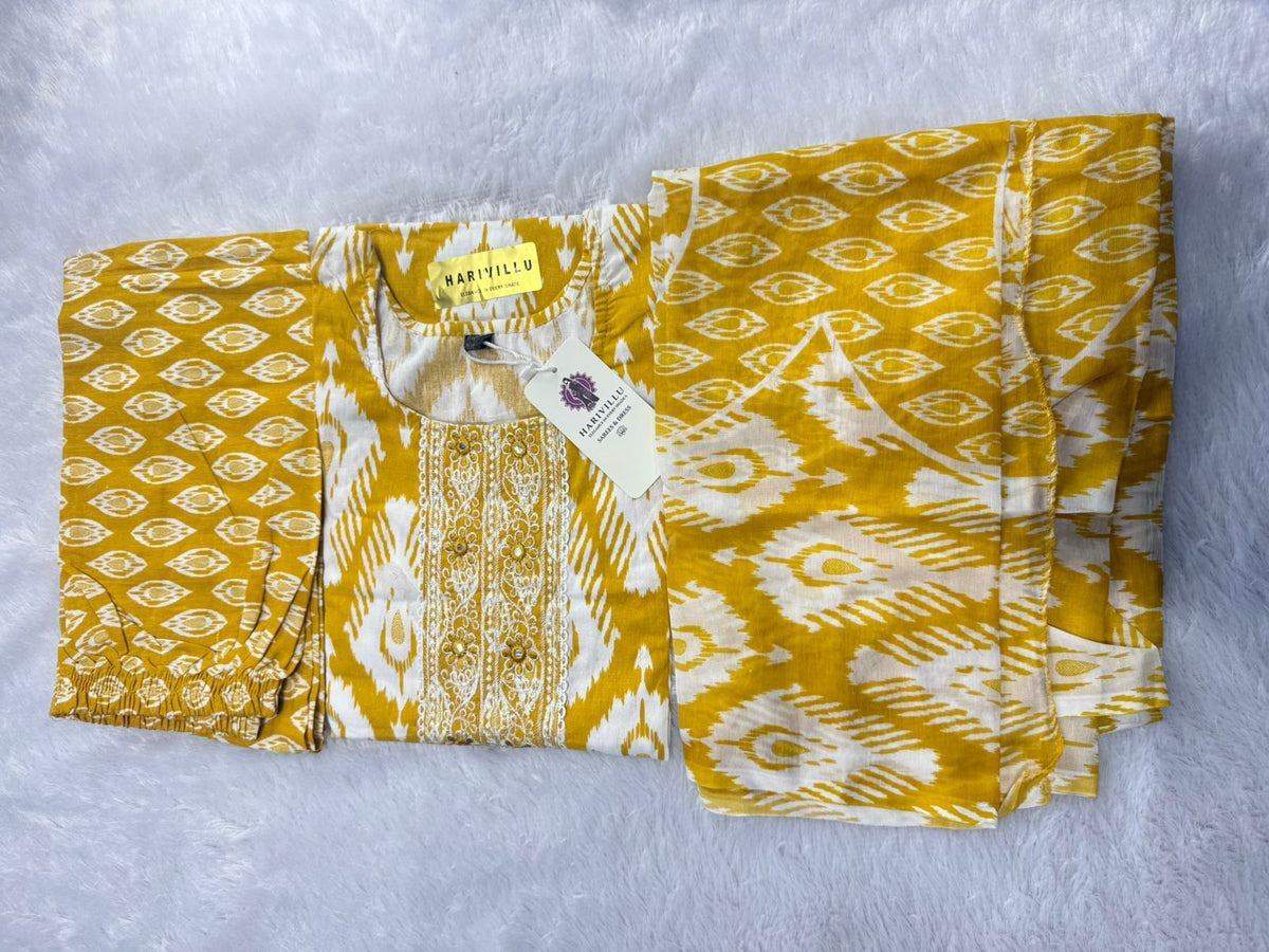 Cotton 3 Piece Kurta Set