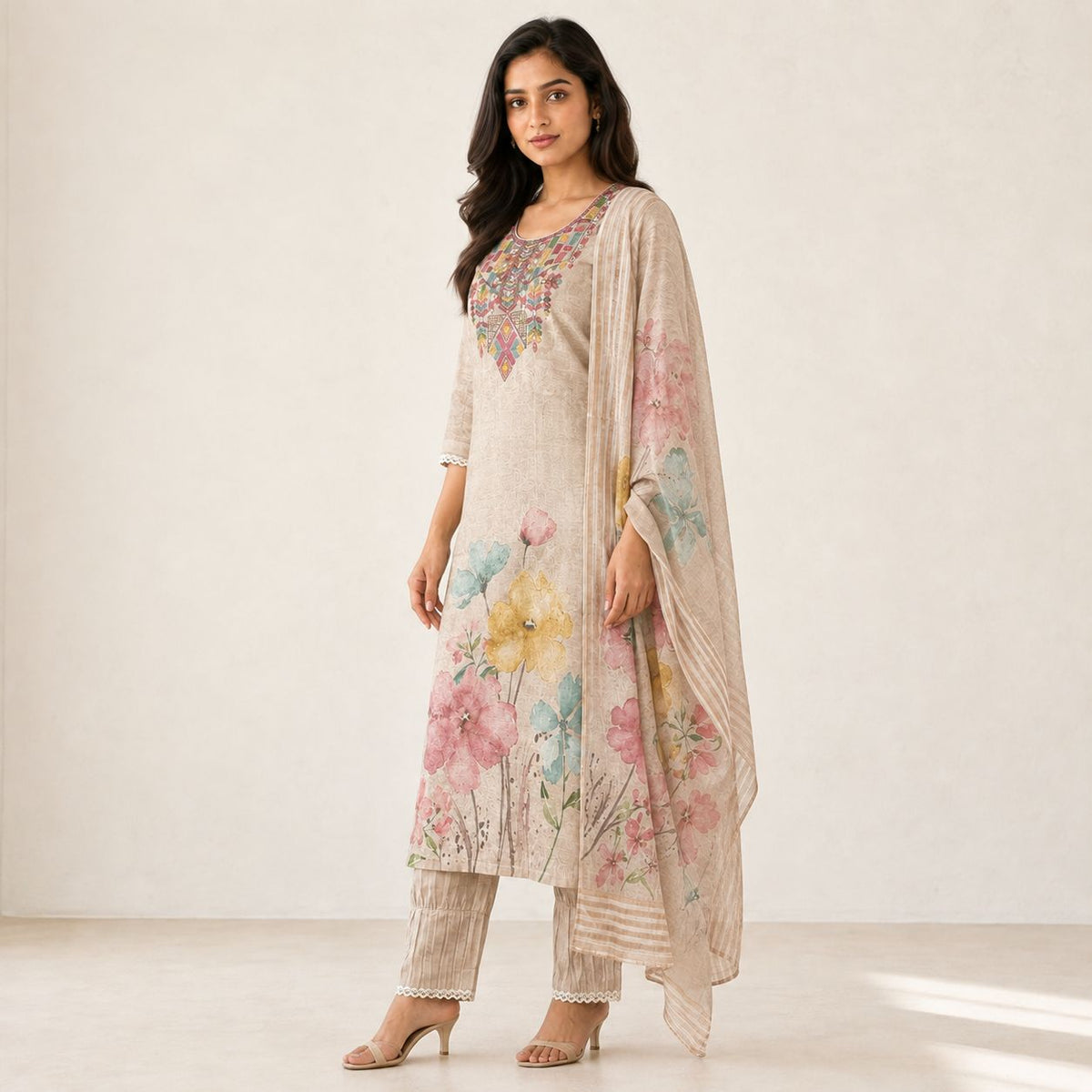Lenin Cotton 3 Piece Kurta Set