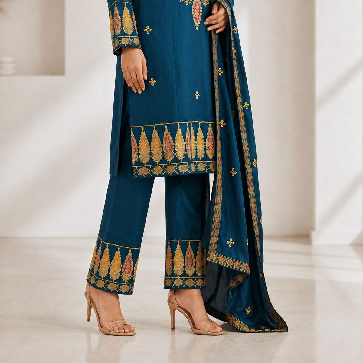Soft Crepe 3 Piece Sharara Set