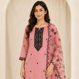 Mul Chanderi 3 Piece Kurta Set