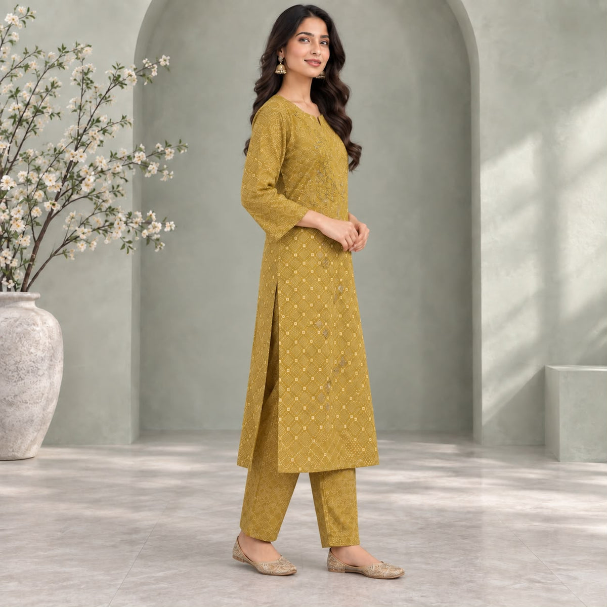 Soft Crepe 3 Piece Kurta Set With Inner
