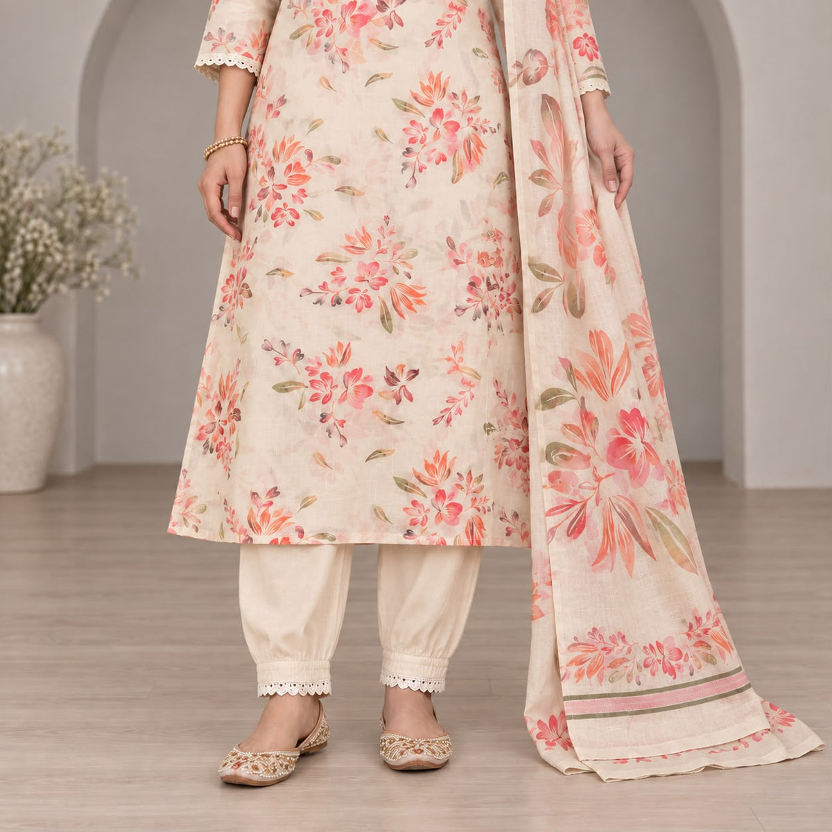 Lenin 3 Piece Kurta Set With Digital Print Duppata