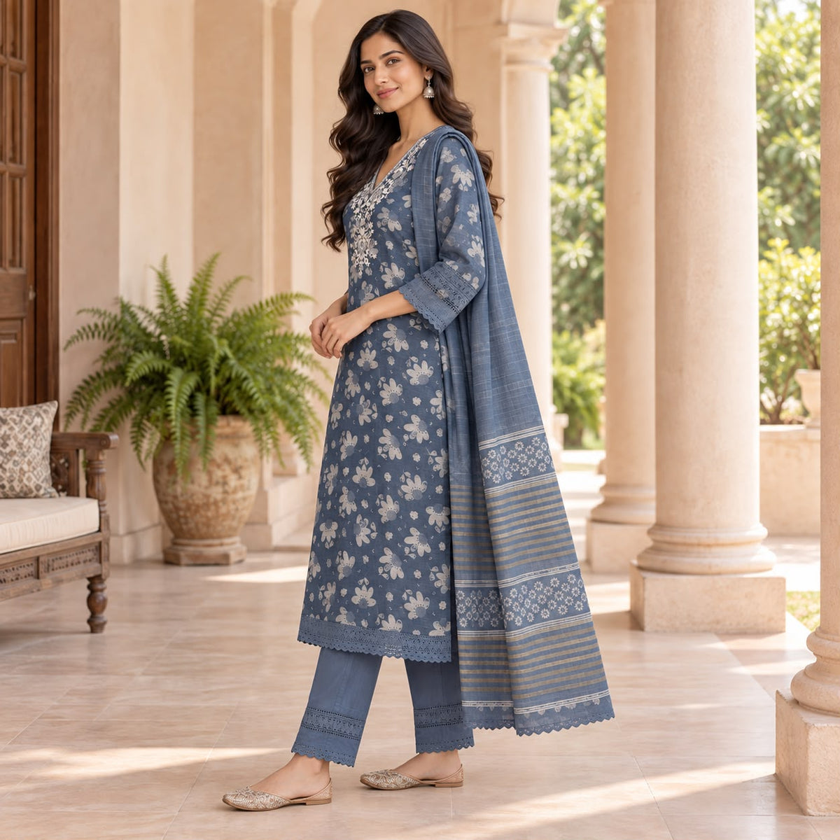 Premium Lenin 3 Piece Cotton Kurta Set