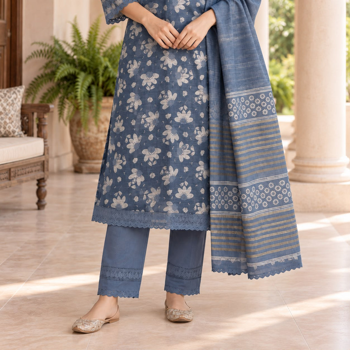 Premium Lenin 3 Piece Cotton Kurta Set