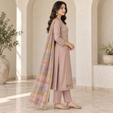 Mul Chanderi 3 Piece Anarkali Set