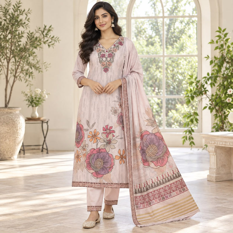 Lenin 3 Piece Kurta Set With Digital Print Duppata