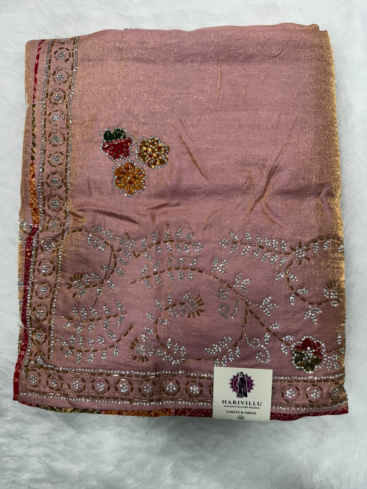 Premium Soft Tissue Designer Saree With beautiful Bandini Blouse