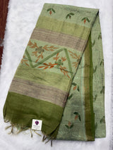 Art Silk Saree With Beautiful Embroidery All Over Saree