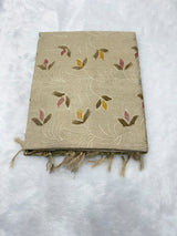 Art Silk Saree With Beautiful Embroidery All Over Saree