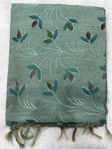Art Silk Saree With Beautiful Embroidery All Over Saree