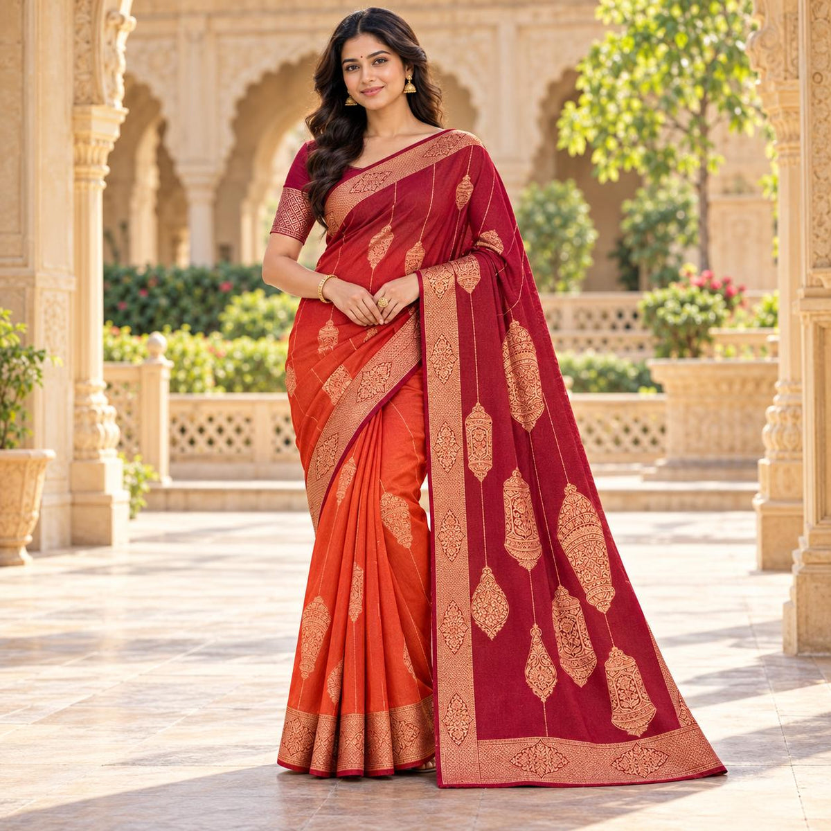 Premium 2D Pattern Soft Tissue Saree
