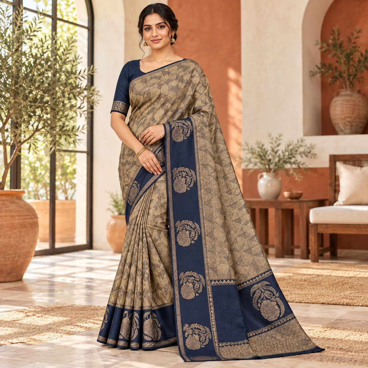 Premium Soft Tissue Brocade Weaving saree