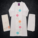 Khadi Cotton 3 Piece Set With Floral Motive