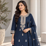 Premium Mul Chanderi 3 Piece Kurta Set With Gota Patti Work And Cut Work Duppata