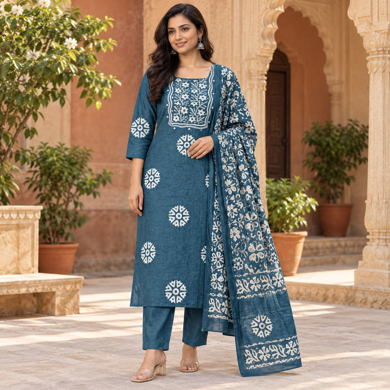 Soft Crepe Premium 3 Piece Kurta Set With Digital Print Duppata
