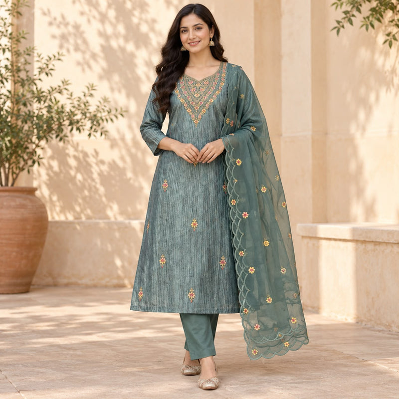 Soft Organza 3 Piece Kurta Set