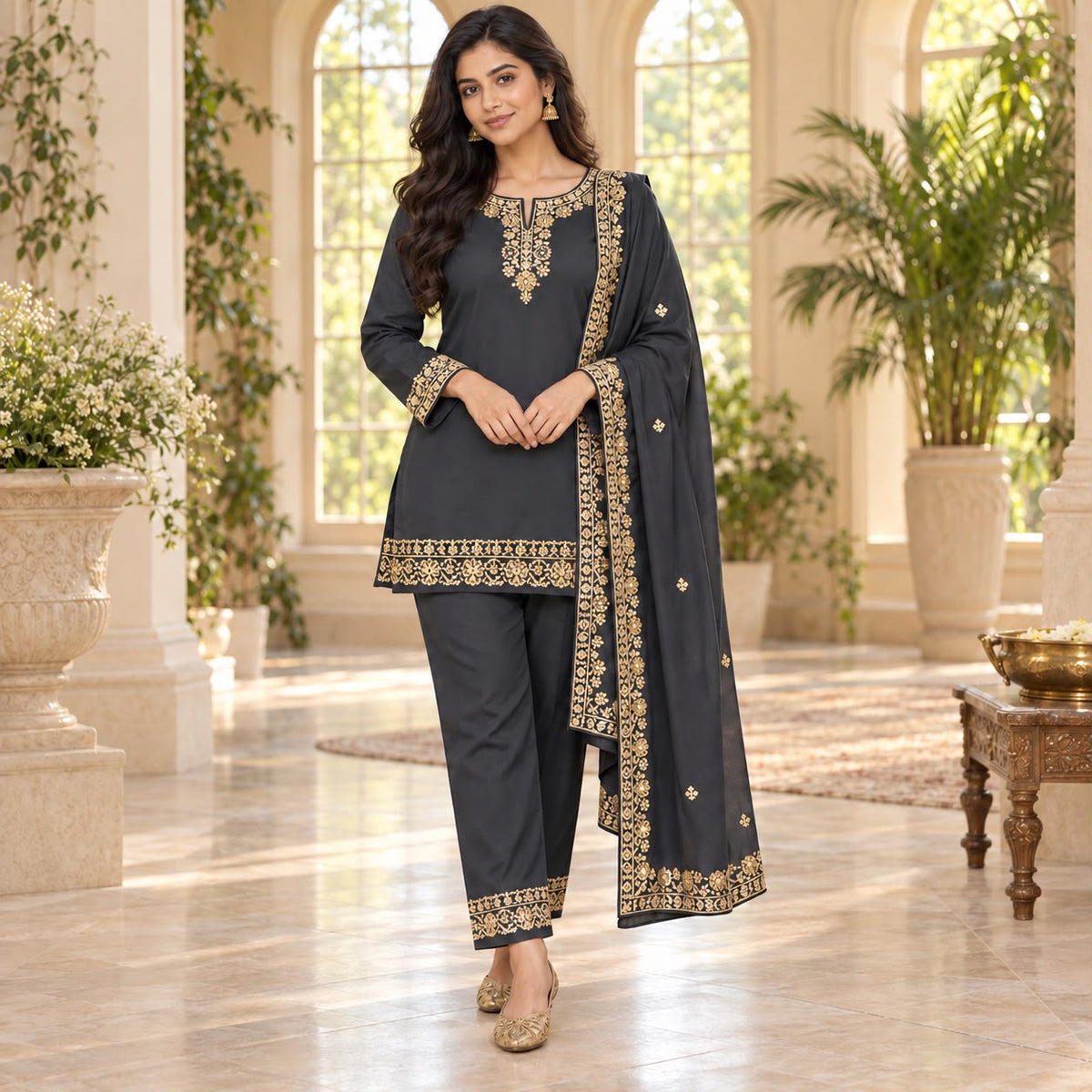 Premium MulChanderi 3 Piece Plazo set