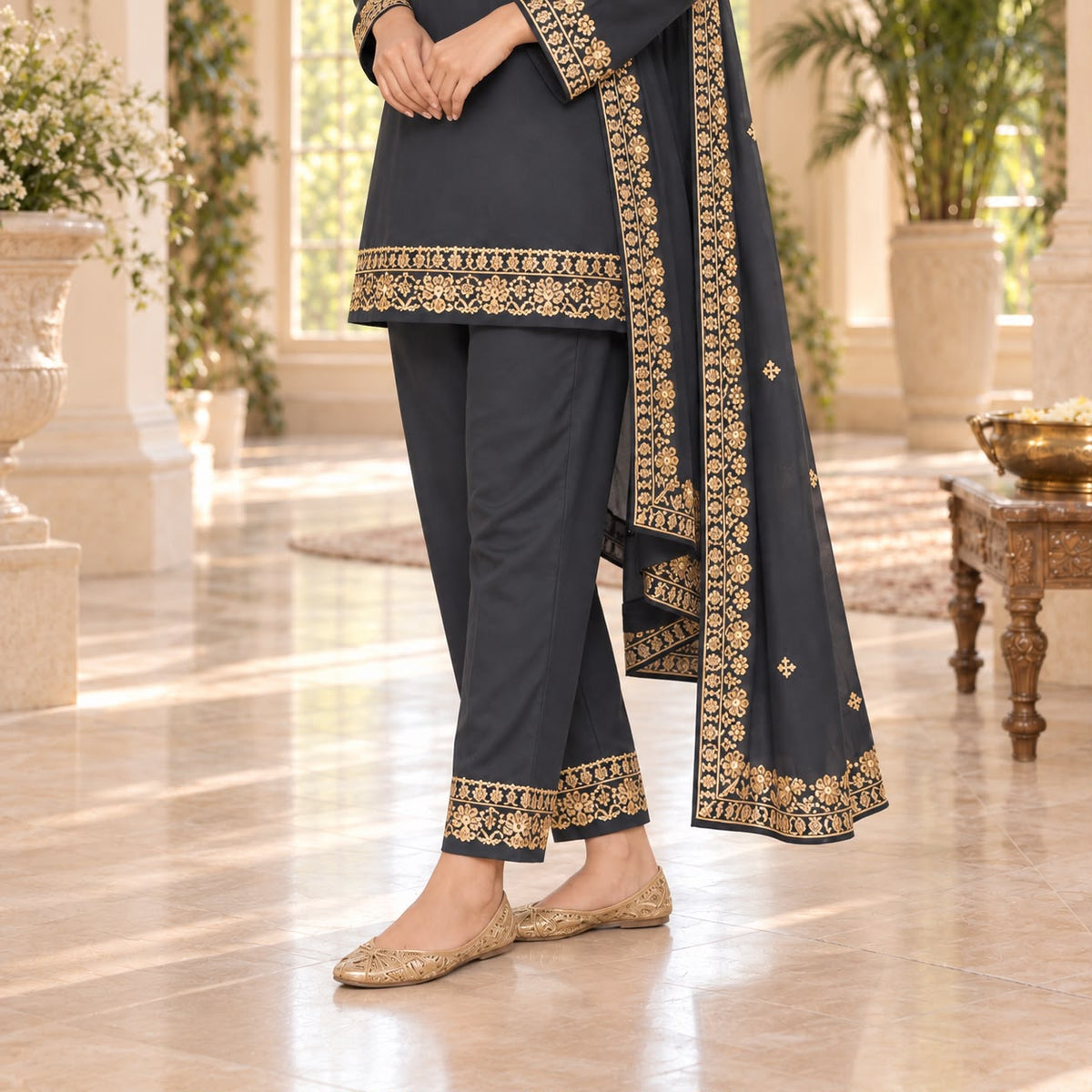 Premium MulChanderi 3 Piece Plazo set