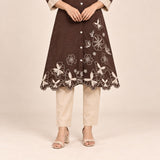 Mul Chanderi 2 Piece Cord Set With Collar Neck Design
