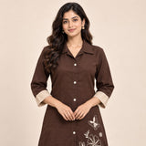 Mul Chanderi 2 Piece Cord Set With Collar Neck Design