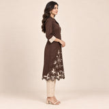 Mul Chanderi 2 Piece Cord Set With Collar Neck Design