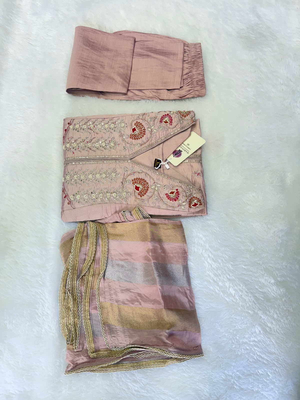Mul Chanderi 3 Piece Anarkali Set