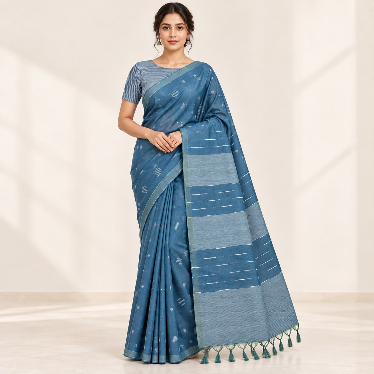Art Silk Saree With Beautiful Pallu and Blouse